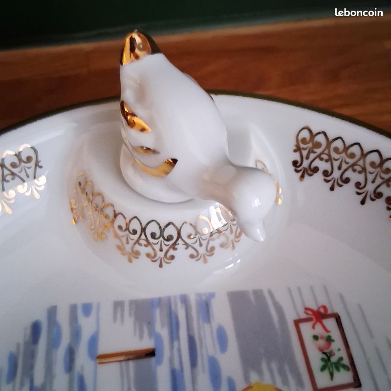 Assiette à Bouillie Ancienne – Porcelaine De Chauvigny – Pièce Vintage – Marques D’usage