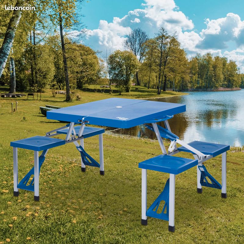Ensemble Camping Table + 2 Chaises Pliantes – Léger, Imperméable, Facile à Transporter