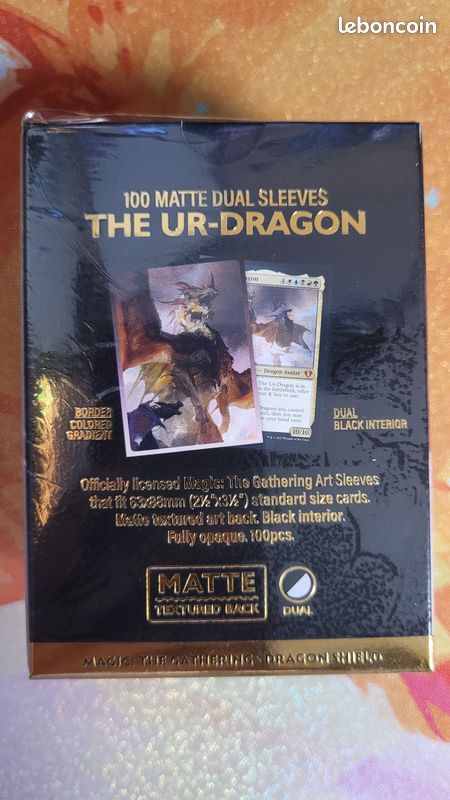 Paquets de 100 sur-sleeves (deck protector) "Ur Dragon - Dual matte" Dragon Shield - Collection Paquets de 100 sur-sleeves (deck protector) "Ur Dragon - Dual matte" Dragon Shield - Collection