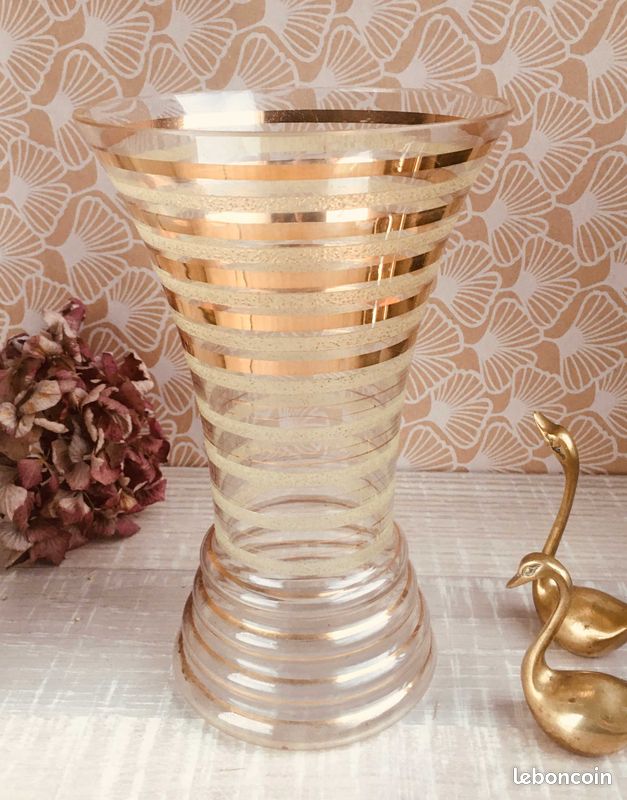 Vase Vintage Fifties 1950 Or (image 1)