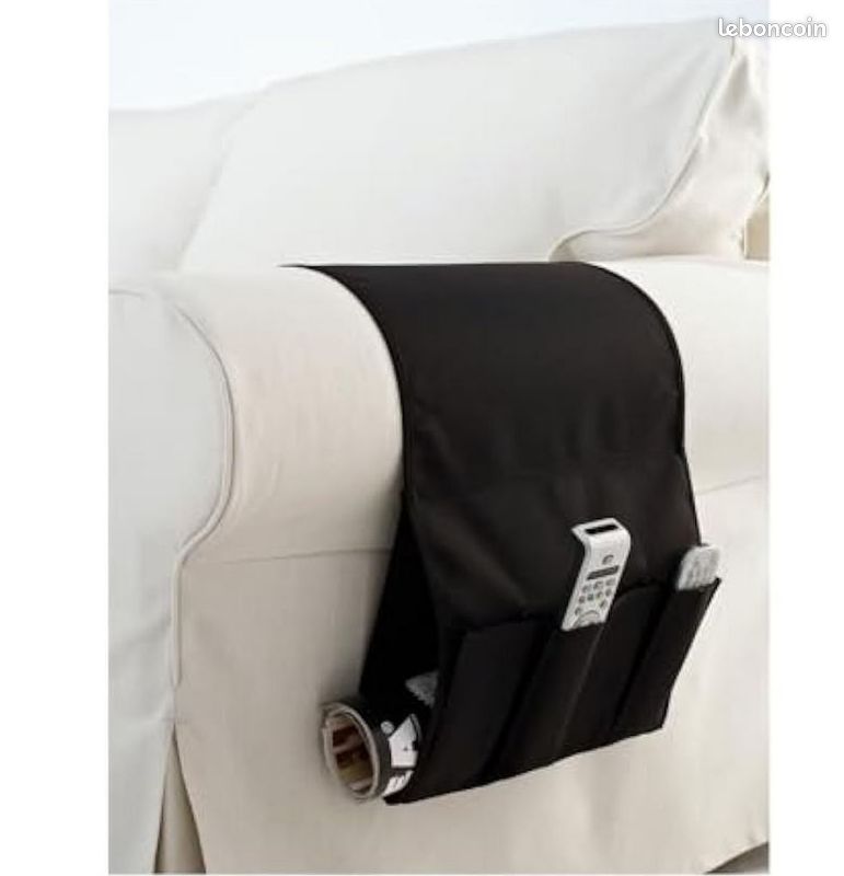 Organiseur De Chevet Avec 4 Poches, Support De Télécommande, Fauteuil, Canapé, Accoudoir, Accessoires De Lit, Porte-revues (rouge