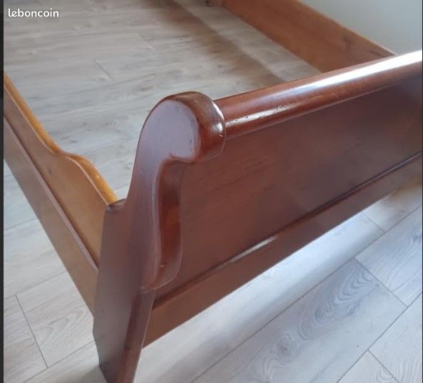 Vends lit merisier 2 places (image 2)