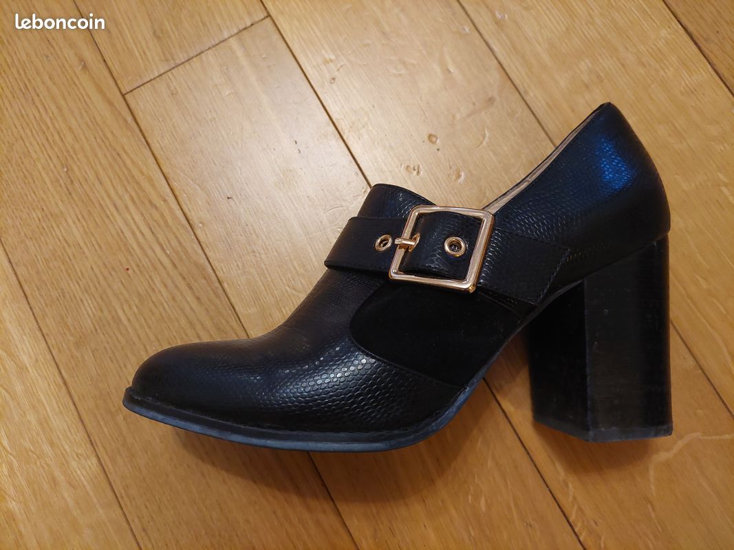 Mellow Yellow Bottines Femme Cuir Noir Petit Talon Ankle Boots