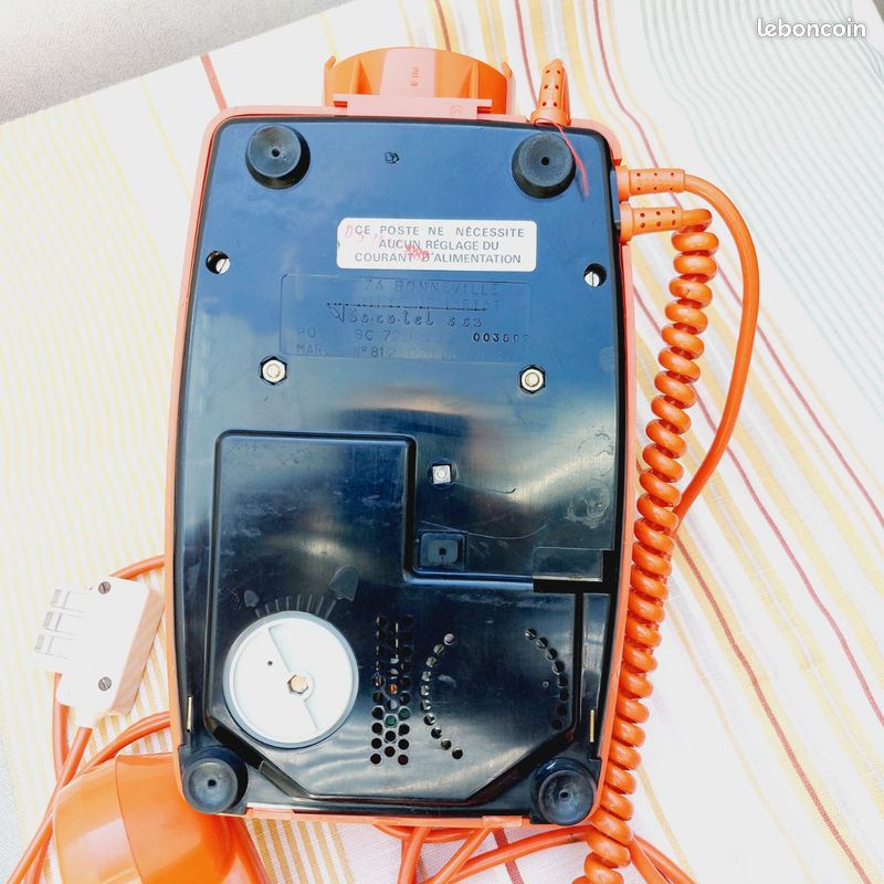 Téléphone Ancien Socotel S63 Orange - France 1974 - Bon état Non Testé