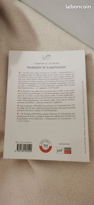 Livre "Le vocabulaire de la psychanalyse" (image 2)
