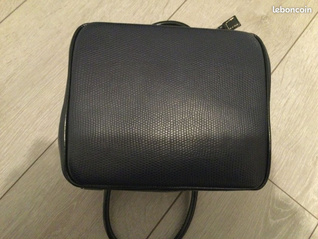 Sac à main Lancel cuir bleu marine et noir (image 3)