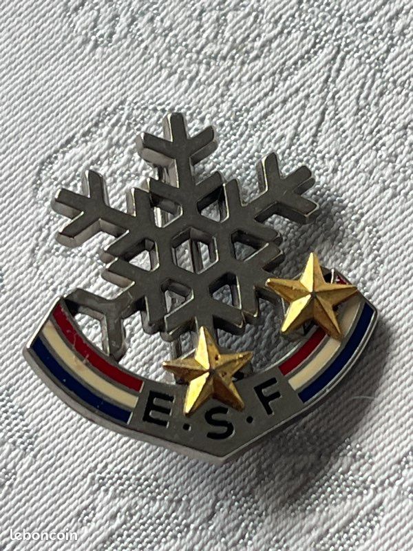 PAS PINS BROCHE ESF ECOLE SKI FRANCAIS FLECHE BRONZE DERRIERE