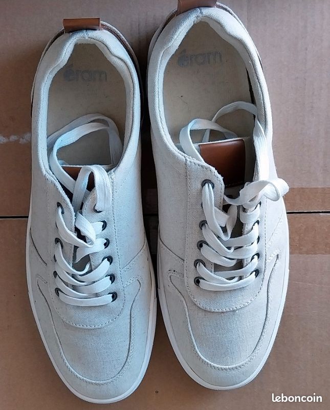 Eram Baskets En Toile Blanche Baskets Toile Imperméables 