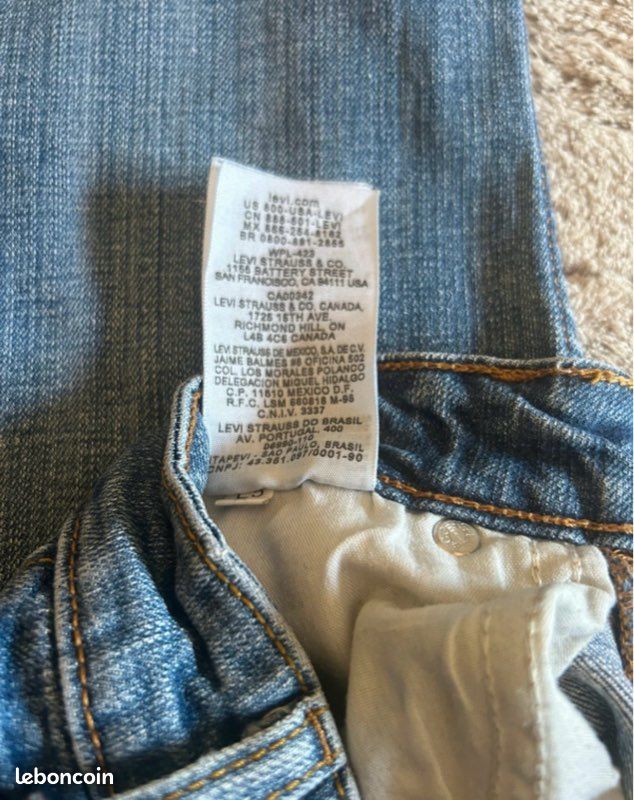 (522) Levi's 518 Jean femme évasée bleu taille W24 L30 (image 6)