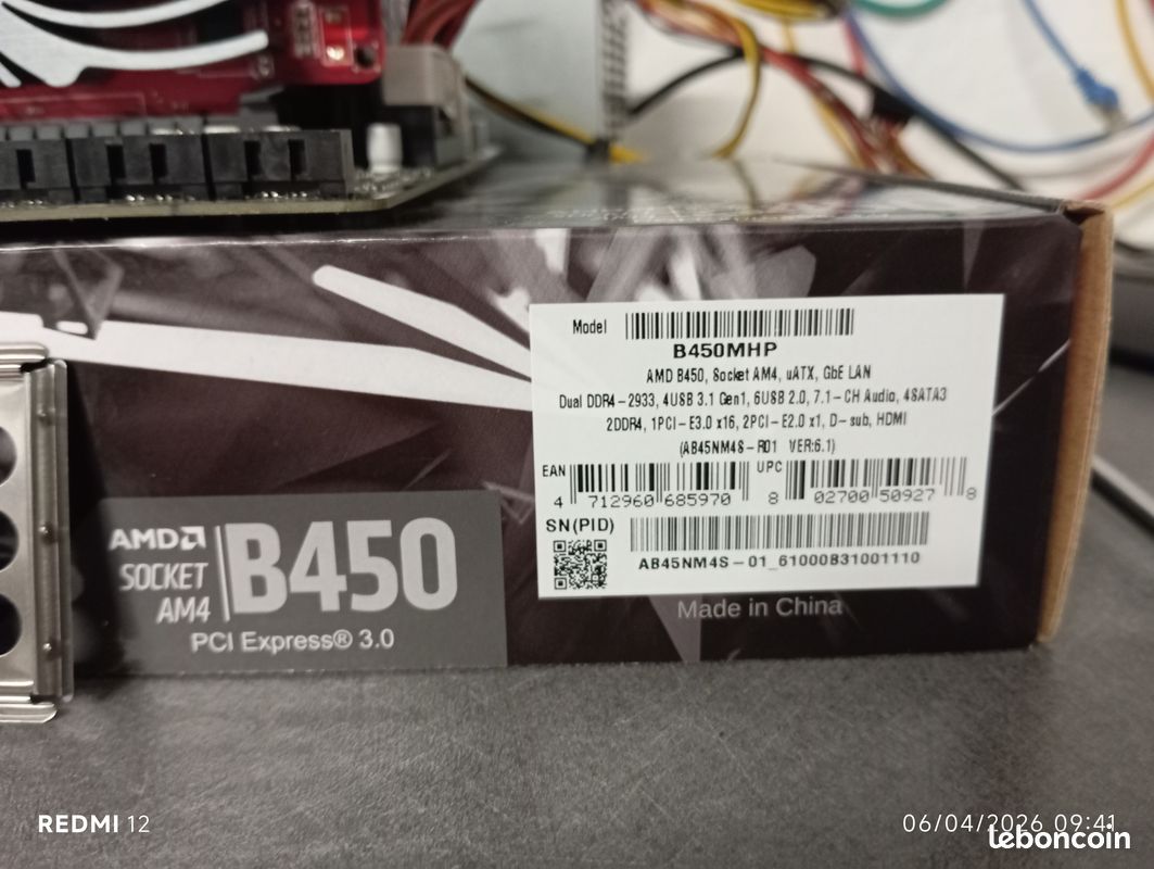 B450MHP + AMD Ryzen 5 2600 + 16Go DDR4 2133 - Accessoires informatique