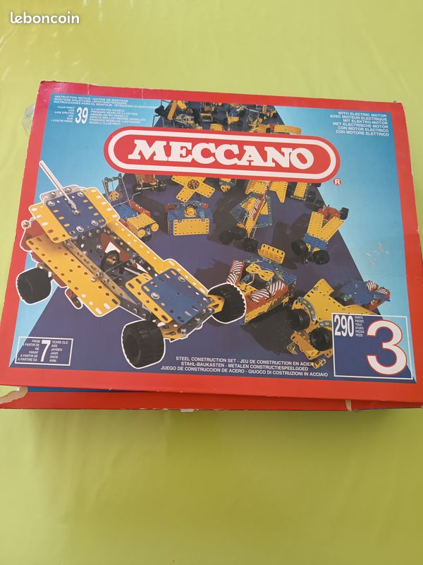 Meccano N°3 - Jeu De Construction Vintage En Acier  290 Pieces Annees 80 P792100117