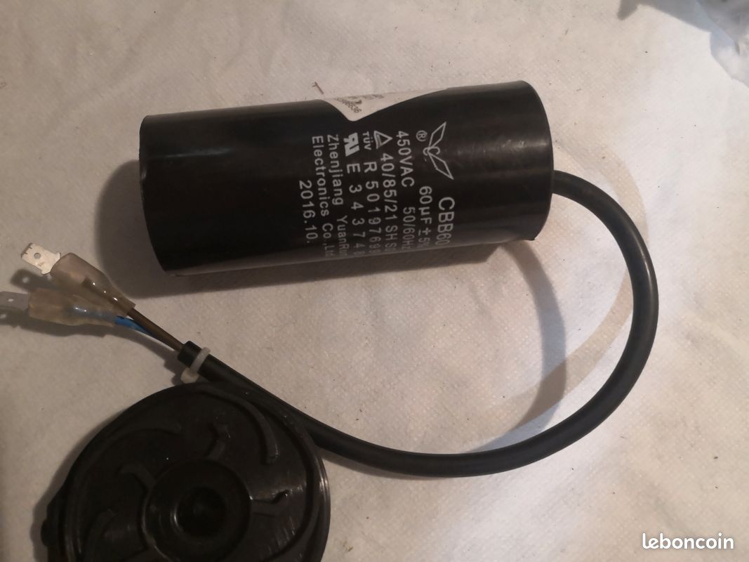 Condensateur Moteur CBB60 2µF 450V à Cosse - Permanent/démarrage, Neuf