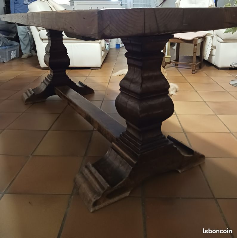 Table ancienne en bois + 6 chaises (image 2)
