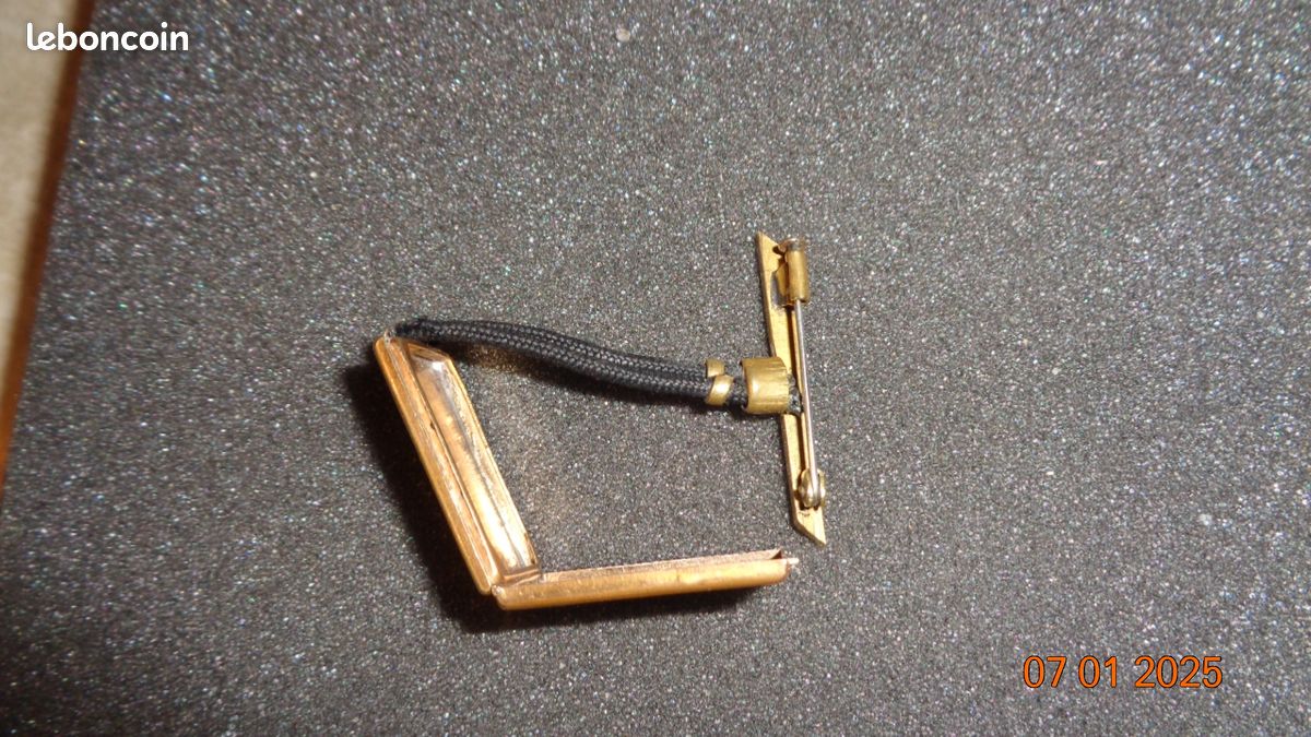Broche De Deuil En Métal Noir - Début Des Années 1900 - Vintage - Occasion