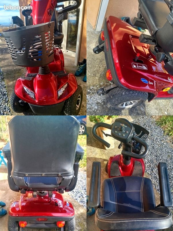 Scooter électrique Invacare LEO 4 Roues Rouge - Occasion Peu Servi - Vitesse 8 Km/h