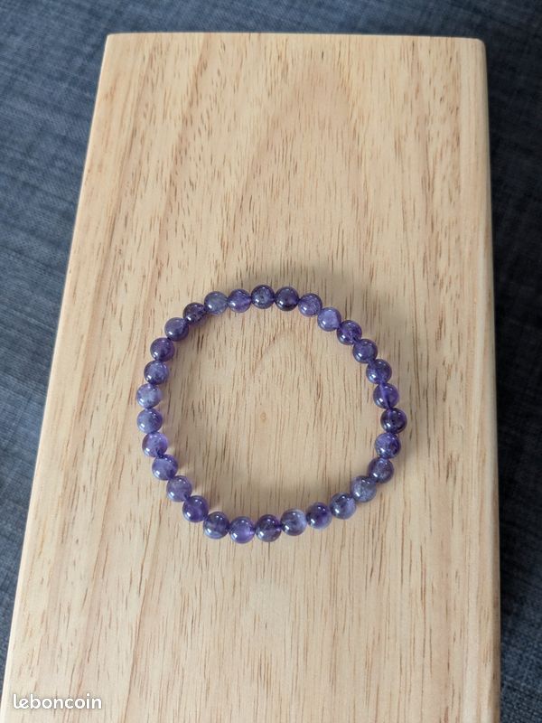 Bracelet de lithothérapie améthyste 6mm (image 2)