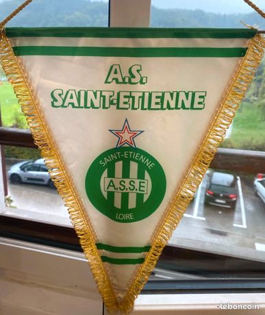 Asse as Saint-Etienne superbe 38 x 30 vintage fanion football - Collection