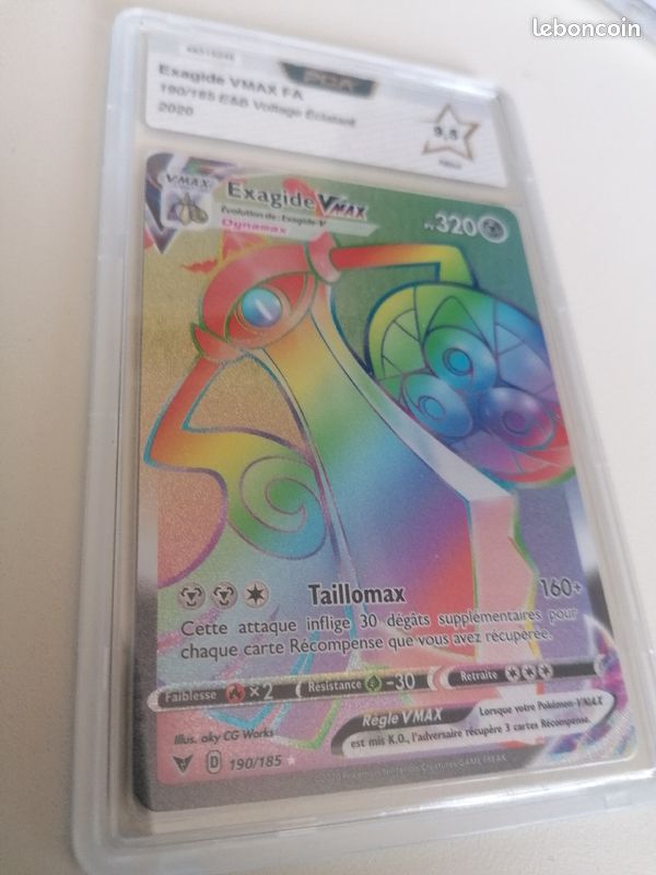Pokémon Carte PCA 9,5 Exagide VMAX FA 190/185 Rainbow Mint E&B Voltage Eclatant (image 6)