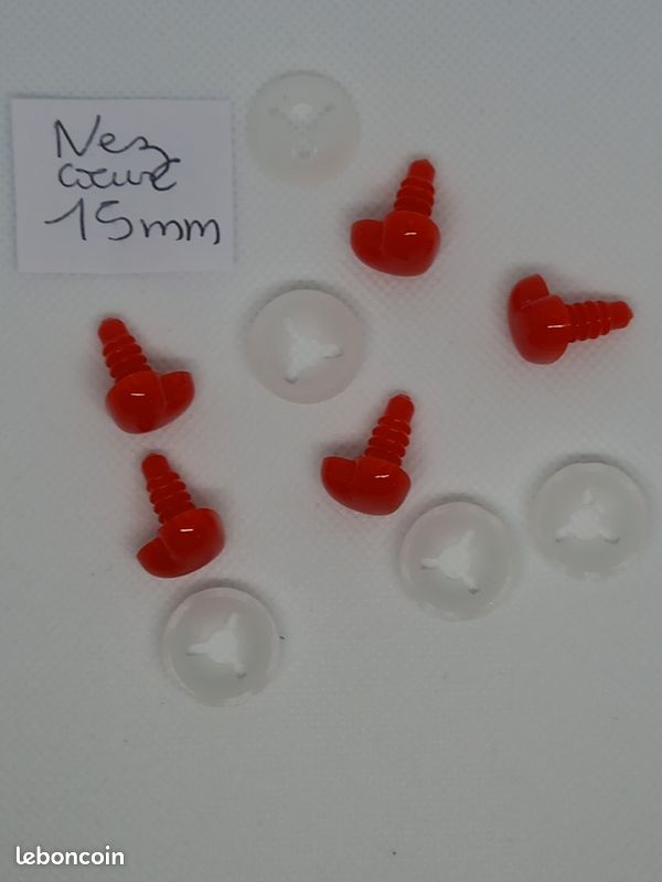 Lot de 5 cœurs rouge de sécurité 15 mm (image 3)