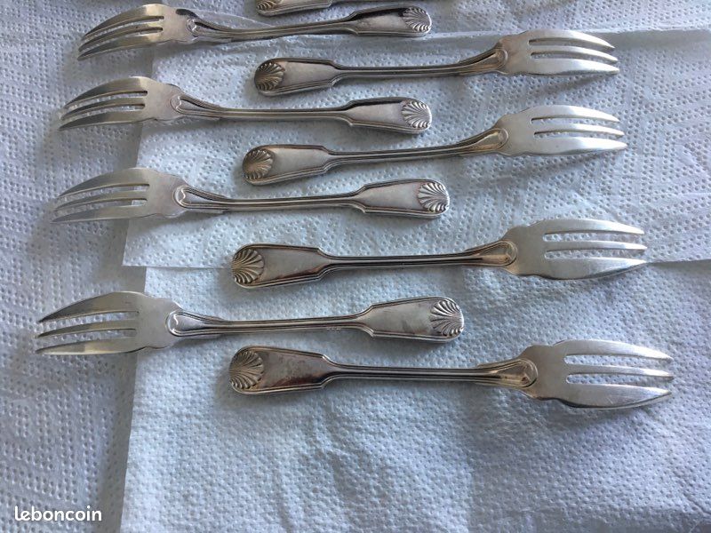 Set De 12 Fourchettes à Dessert – VIROLE ARGENT – Avec Boîte D’origine