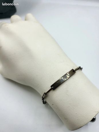 Gourmette ancienne en argent -Maille ancre- - Montres & Bijoux