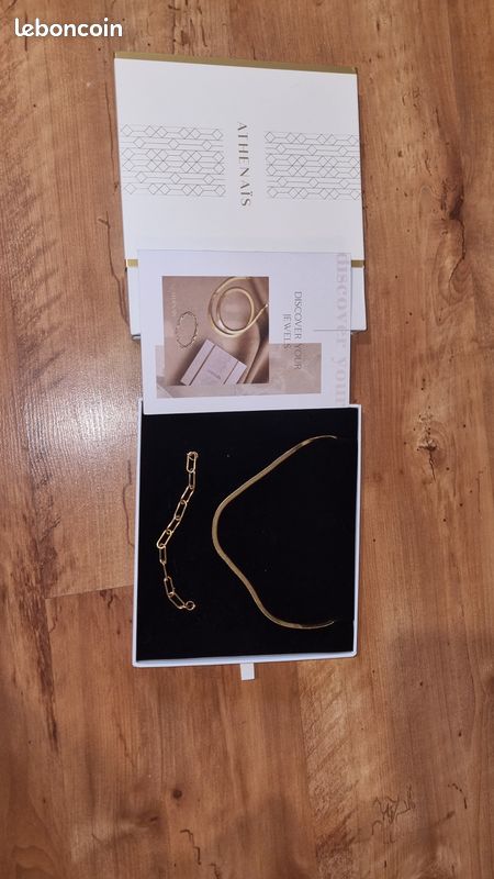 Parure bijoux ATHENAÏS neuve – collier + bracelet – coffret complet (image 1)