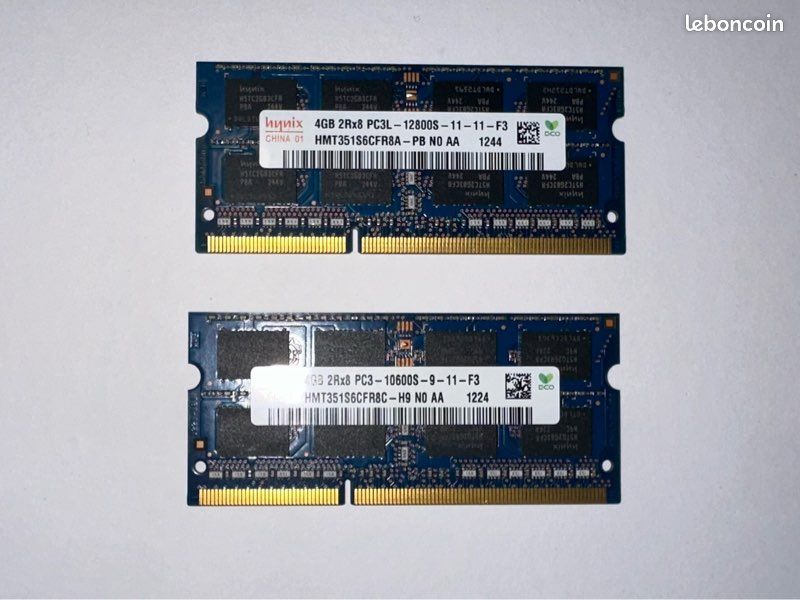 Mémoire RAM DDR3 4 Go 2RX8 PC3 12800 1600Mhz 1 5V Dimm 16 IC 240