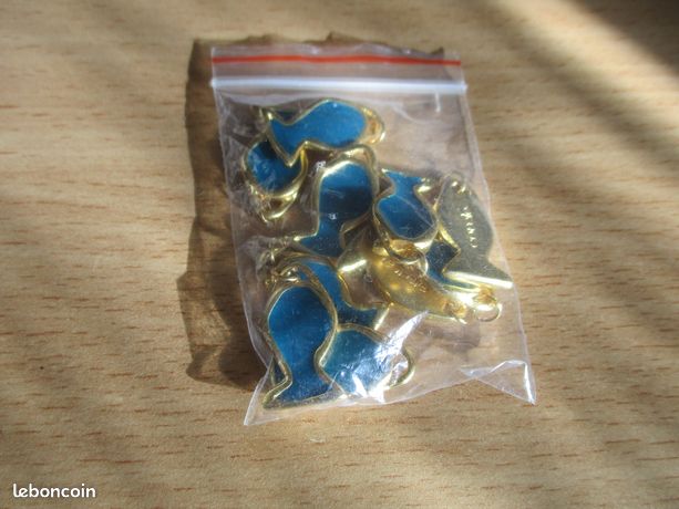 Pendentif poisson 25x10 mm en acétate - Pailleté Turquoise marbré x1