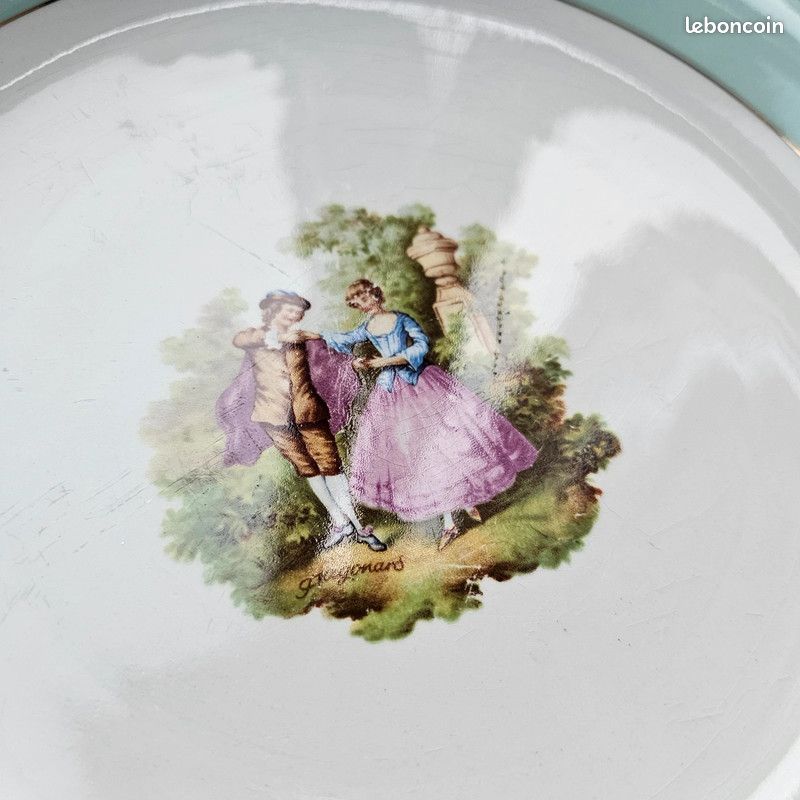 Céranord - Assiette plate ancienne en semi-porcelaine (image 5)