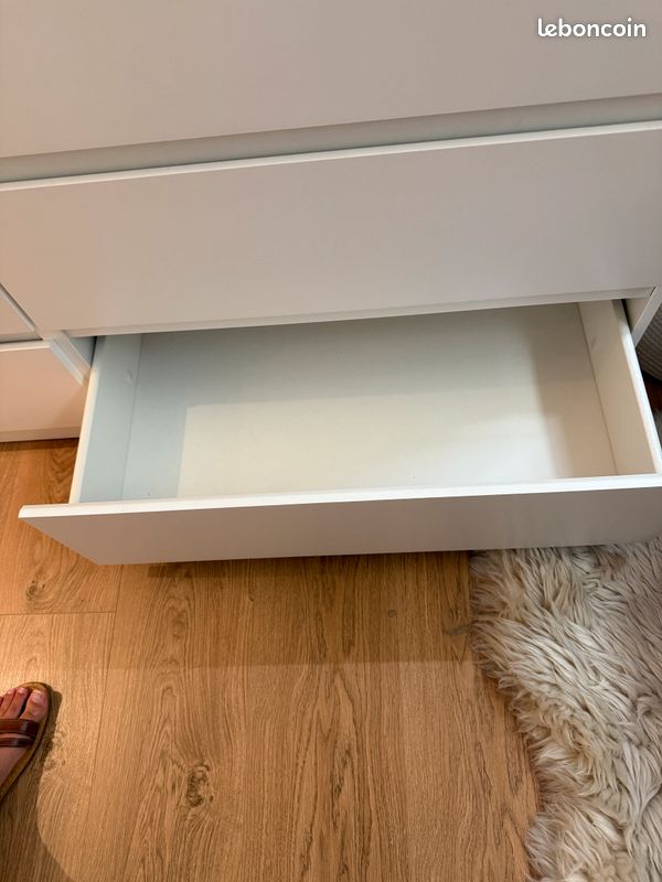 VENDU - IKEA Kullen Commode 6 tiroirs, blanc, 140x72 cm (image 4)