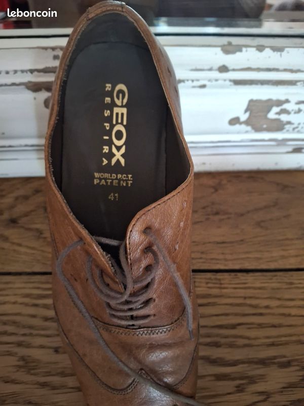 Bottines Homme GEOX RESPIRA En Cuir Noir - Pointure 39 - Excellent état Occasion