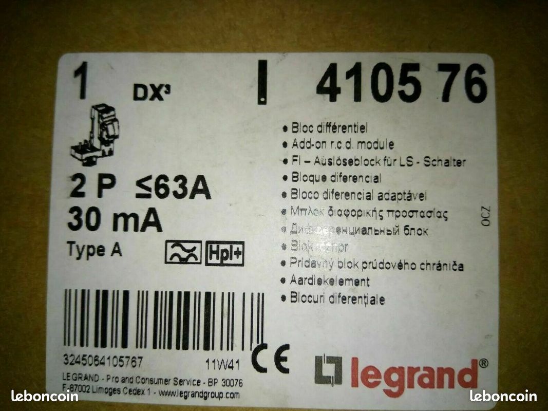Interrupteur Différentiel Schneider 30mA 80A Type AC A9Z76480 - Neuf