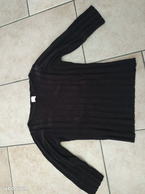 Pull noir M 3/4 Camaïeu taille 38 TBE (image 1)