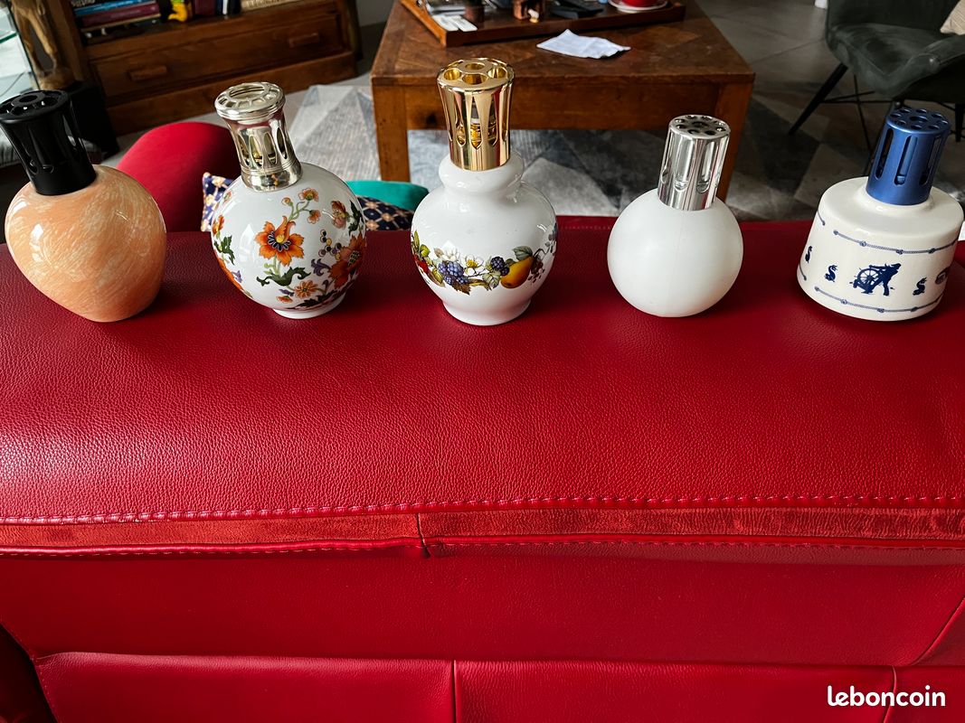 Lot 2 Pièces : Lampe Berger Et Bonbonnière à Motifs - Fabrication Française
