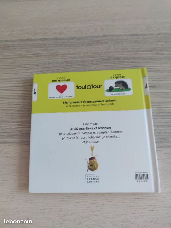 Livre enfant à roulettes les animaux et leurs petits bébé oeufs renard 80 questions roue (image 3)