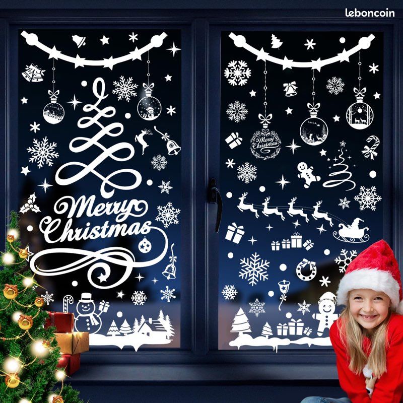 Autocollant Fenêtre « Joyeux Noël » - Décoration De Fêtes - Neuf