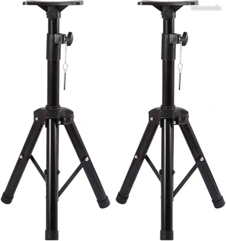 Support de guitare Trépied universel pliable en métal noir