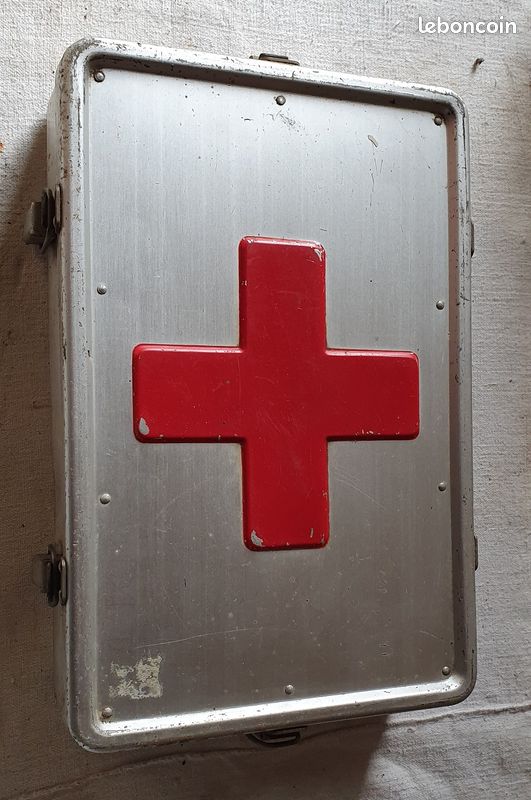 Mallette Médicale Vintage Cuir Marron - Trousse De Médecin Années 1960
