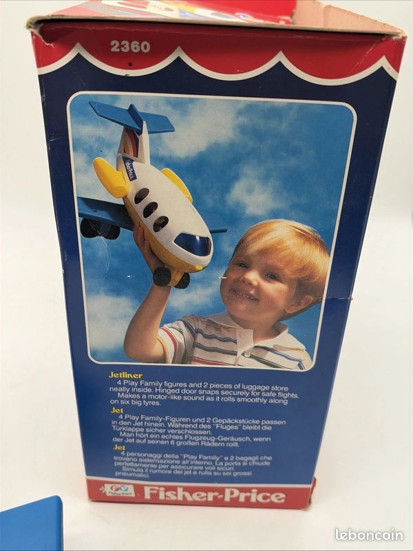 Avion Fisher-Price Vintage Boîte Personnages Little People Aile Réparable (image 17)