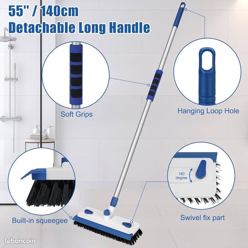 Qaestfy Outil De Nettoyage De Plinthes Avec Manche Long Balais