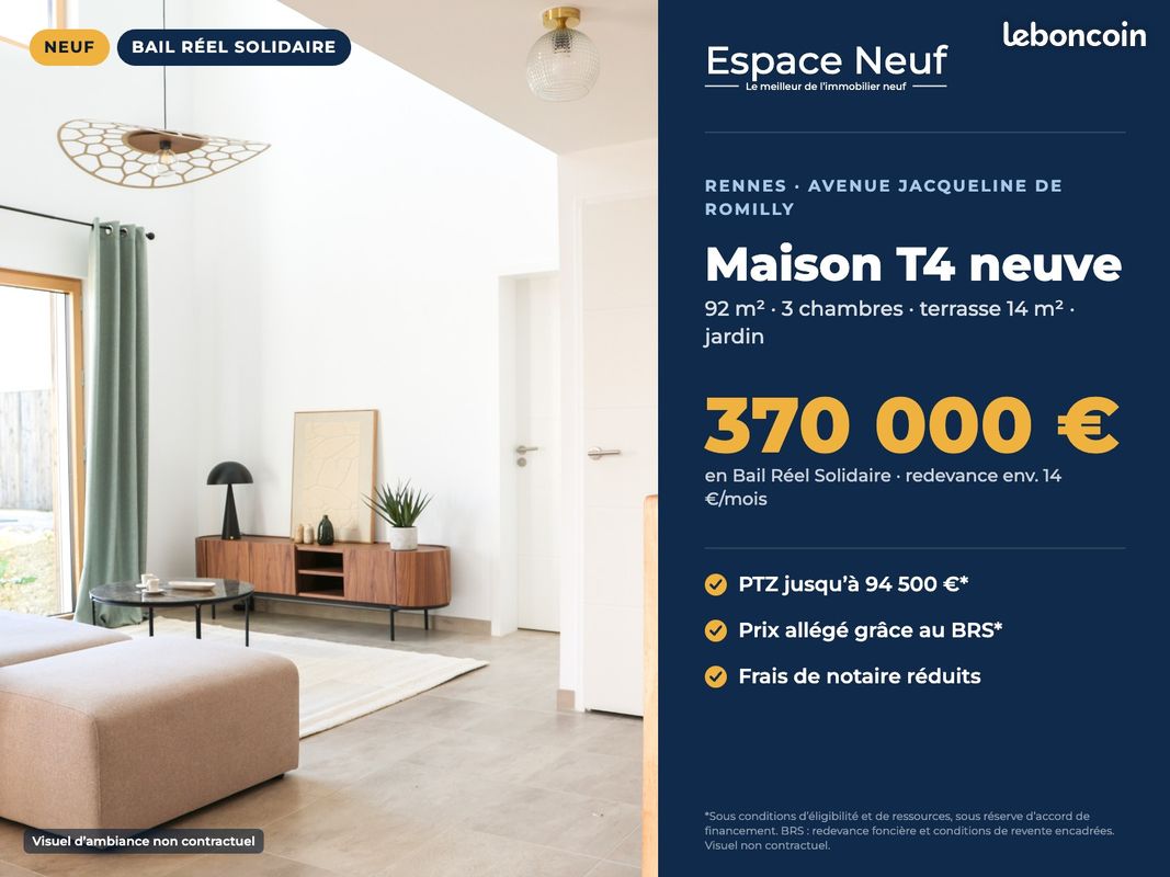 Maison 4 pièces 92 m² · à Rennes · 92 m² · 370 000 €
