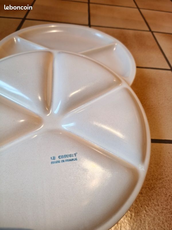 6 ASSIETTES A FONDUE EN FAIENCE LE CREUSET FRANCE ANNEES 70' VINTAGE* - Vendu