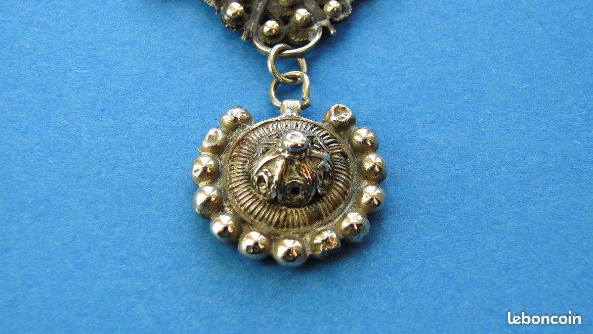 ANCIEN COLLIER DOUBLE Rang Perles Jais Français Facettées Deuil Bel