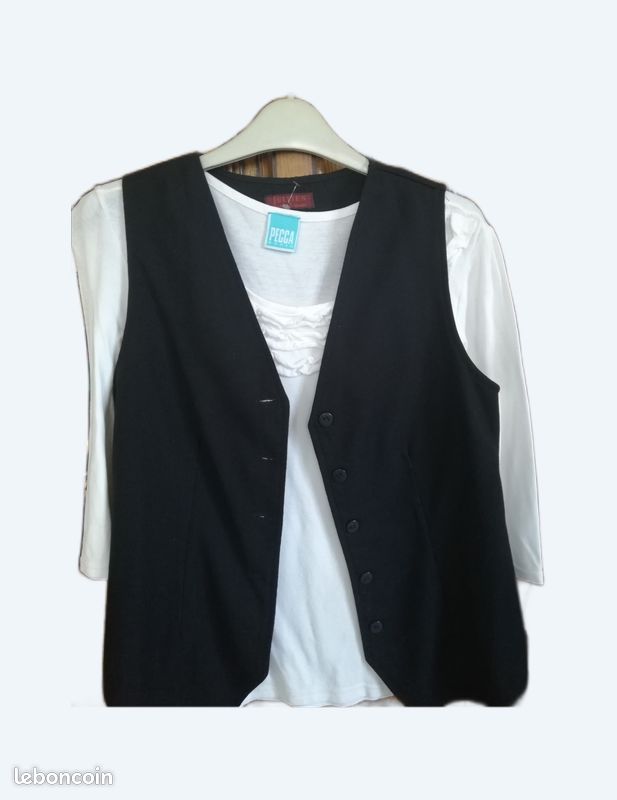 Haut Gilet Femme Sans Manches - Orange, Taille S, En Polyester, Occasion Très Bon état