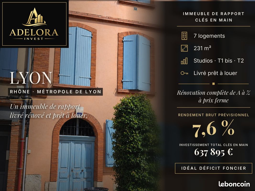 Immeuble 13 pièces 231 m² · à Lyon · 231 m² · 637 895 €