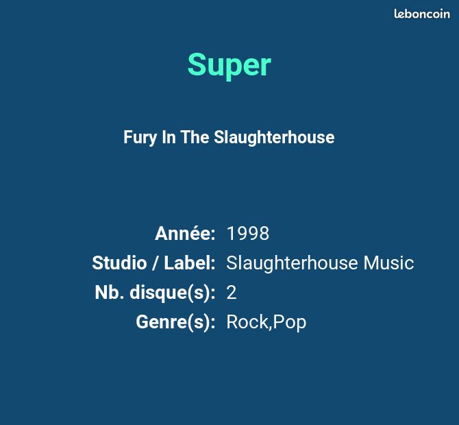 Super - Fury In The Slaughterhouse (image 2)