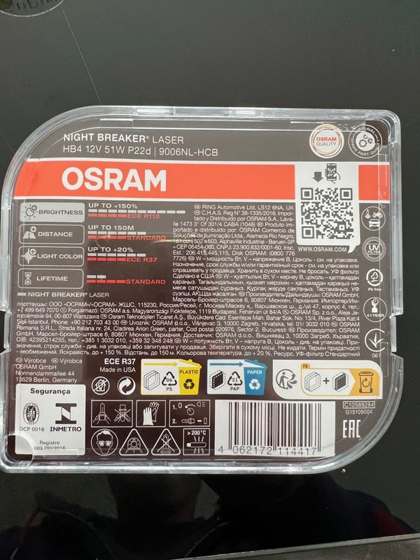 Ampoules OSRAM HB4 Night Breaker Lazer Neuves - Équipement auto