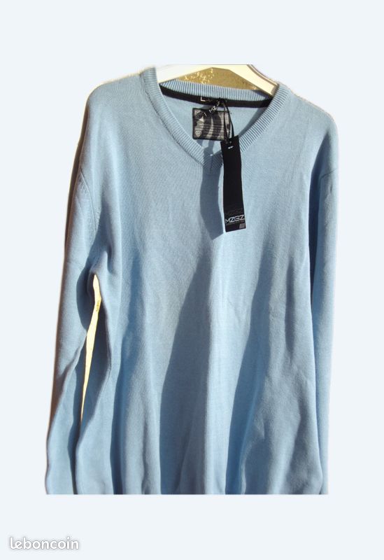 pull chiné tommy hilfiger homme en coton texturé bleu