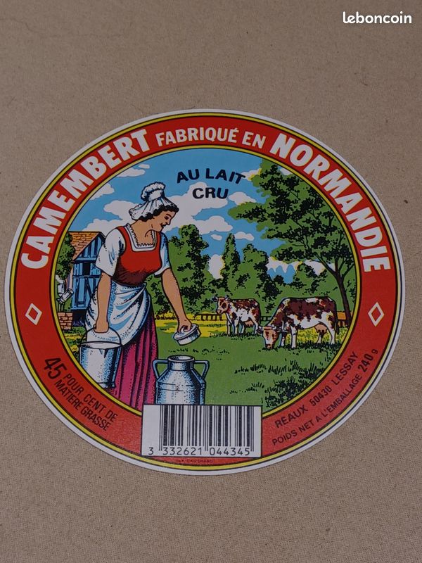 ETIQUETTE FROMAGE CAMEMBERT CLAUDEL EUR 1,50 - FR
