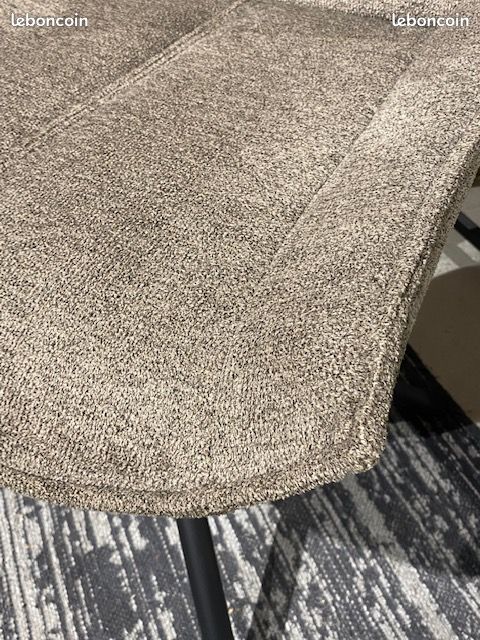 🔴🔴🔴 Lot 2 Chaises Tissu Marron Clair ARIEL - Pieds en Métal Noir - NEUF 🔴🔴🔴 (image 4)